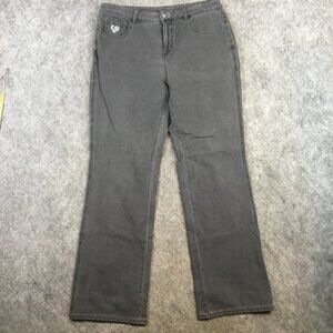 Dream Jeannes Quacker Factory Jeans 10 30 High Rise Boot Gray Soft Stretch Solid